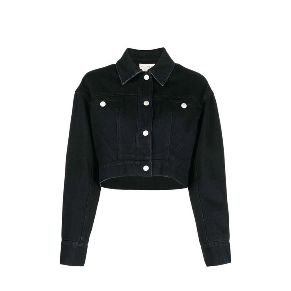 Alexander McQueen Black Cotton Denim Women's Jacket